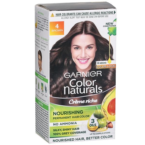 Garnier Color Naturals Creme Riche Nourishing Hair Color 4 Brown (30 g + 35 ml)