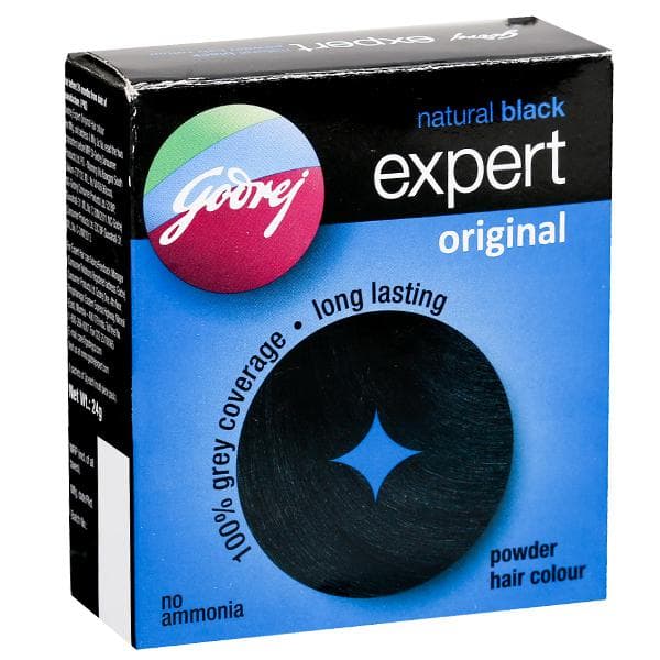 Godrej Expert Original Natural Black Powder Hair Colour 8 x 3 g