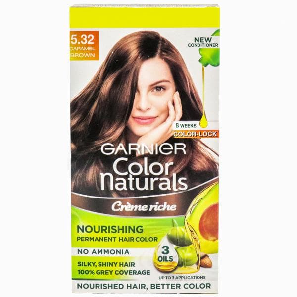 Garnier Color Naturals Creme Riche Nourishing Hair Color 5.32 Caramel Brown (30 g + 35 ml)