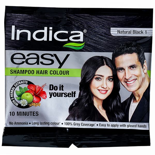 Indica Easy 10 Minutes Shampoo Based Hair Colour 1 Natural Black 25 ml