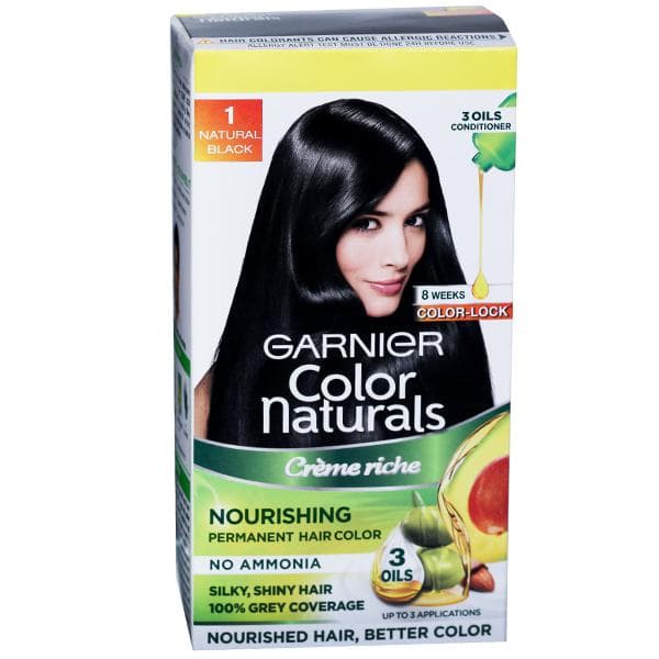 Garnier Color Naturals Creme Riche Nourishing Hair Color 1 Natural Black (30 g + 30 ml + 5 ml)