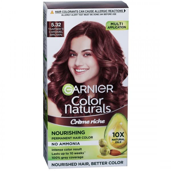 Garnier Color Naturals Creme Riche Nourishing Hair Color 5.32 Taapsee Caramel Brown (60 g + 70 ml)