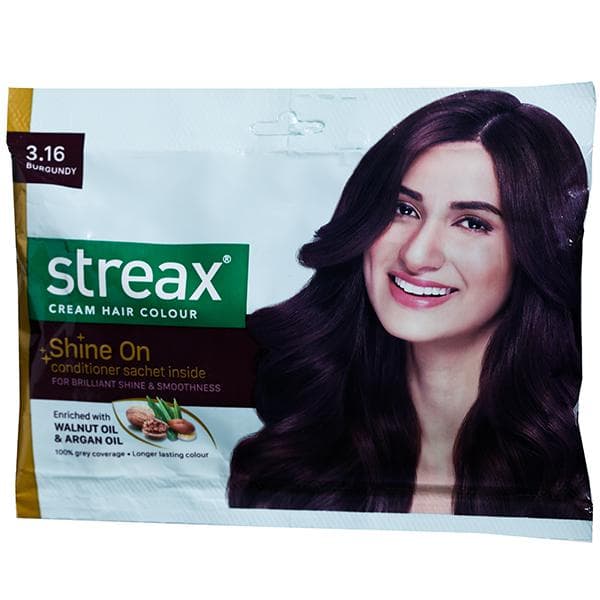 Streax Cream Hair Colour 3.16 Burgundy (20 g + 20 ml)