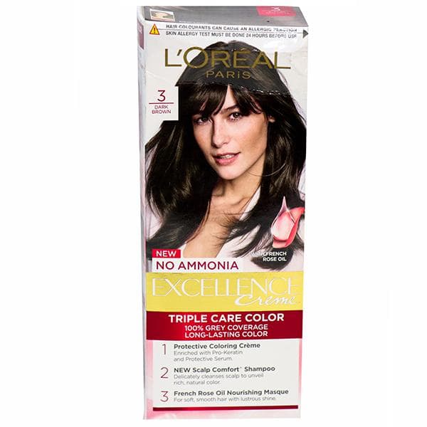 Loreal Paris Excellence Creme Hair Colour 3 Dark Brown (25 g + 25 ml)
