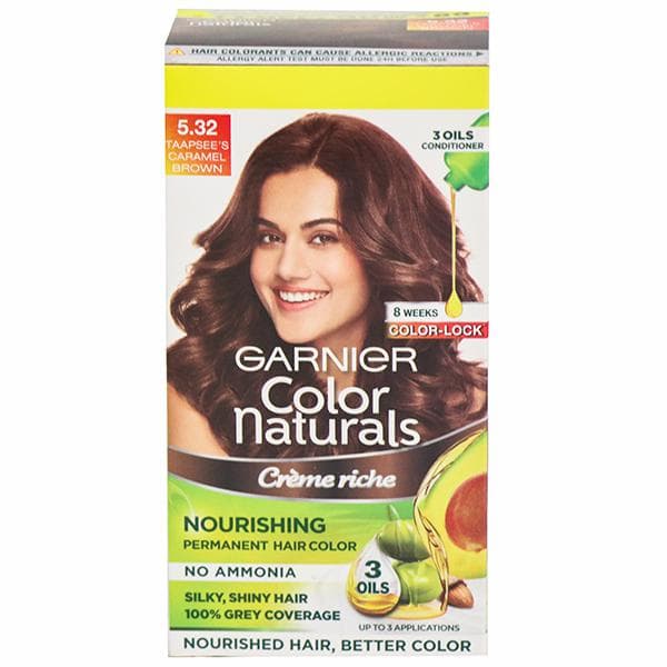 Garnier Color Naturals Creme Riche Nourishing Hair Color 5.32 Taapsee Caramel Brown (30 g + 35 ml)