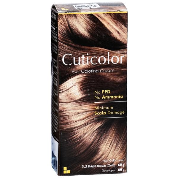 Cuticolor Hair Coloring Cream 5.3 Bright Brown Gold 60 g + 60 g