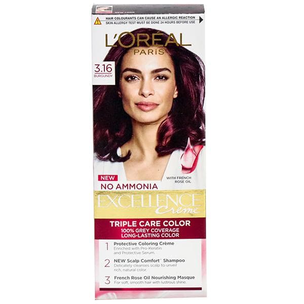 Loreal Paris Excellence Creme Hair Colour 3.16 Burgundy (25 g + 25 ml)