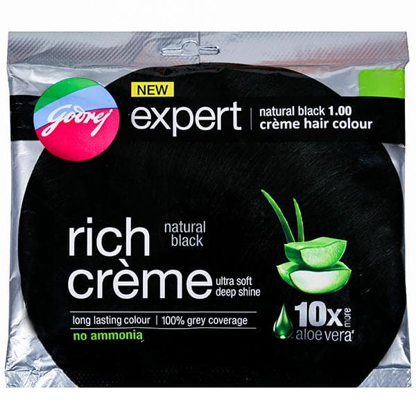 Godrej Expert Rich Creme Hair Colour Natural Black 1 (20 g + 20 ml)