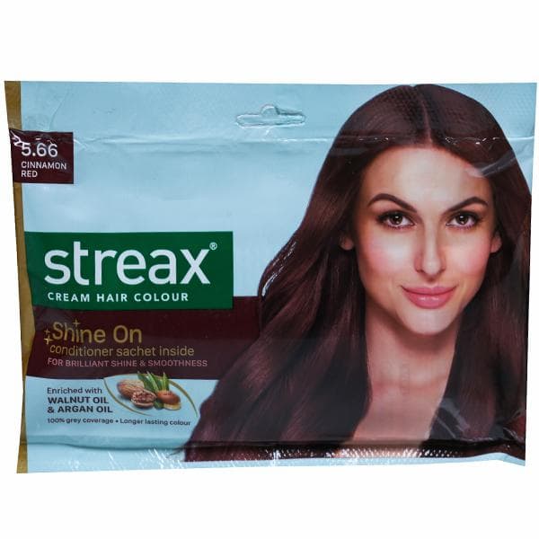 Streax Cream Hair Colour 5.66 Cinnamon Red (25 g + 20 ml)