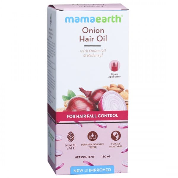 Mamaearth Onion Hair Oil with Onion Oil & Redensyl for Hair Fall Control 150 ml