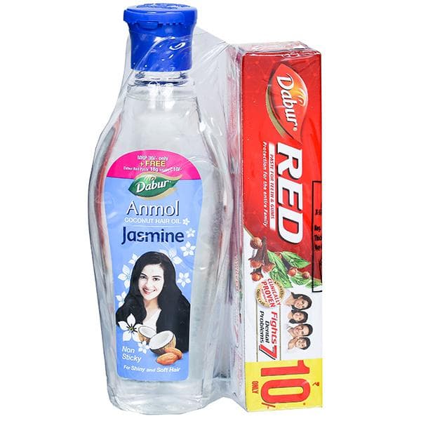 Dabur Anmol Jasmine Coconut Hair Oil (Free Dabur Red Toothpaste 18 g) 100 ml