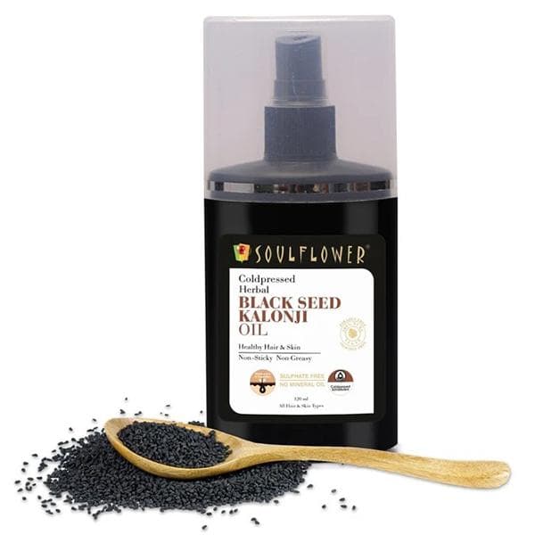 Soulflower Coldpressed Herbal Black Seed Kalonji Oil Healthy Hair & Skin 120 ml