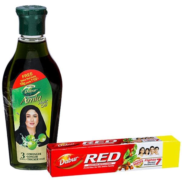 Dabur Amla Hair Oil (Free Dabur Red Toothpaste 18 g) 90 ml