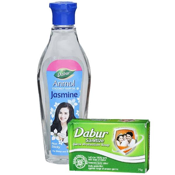 Dabur Anmol Jasmine Coconut Hair Oil (Free Dabur Sanitize Soap 75 g) 200 ml