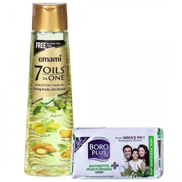 Emami 7 Oils In One Non Sticky Hair Oil (Free Boroplus Soap 75 g) 200 ml