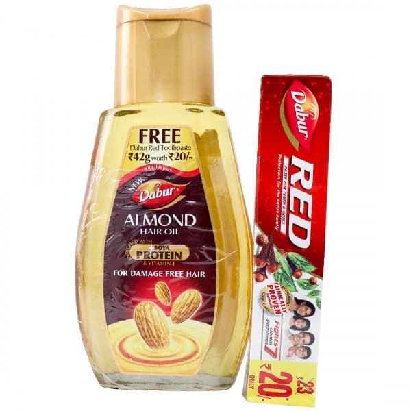 Dabur Almond Hair Oil (Free Dabur Red Toothpaste 42 g) 200 ml