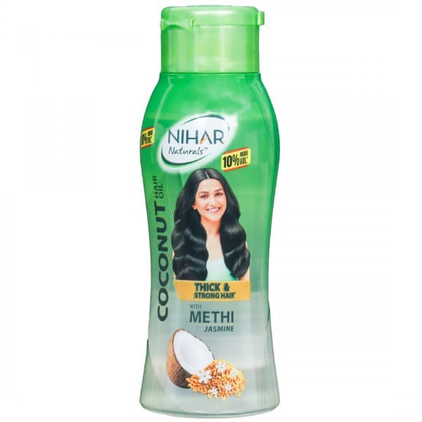 Nihar Naturals Coconut Hair Oil with Methi Jasmine (10% More Volume) 99 ml