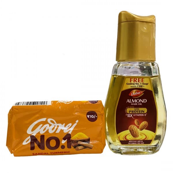 Dabur Almond Hair Oil (Free Godrej No.1 Soap 43 g Worth Rs. 10) 45 ml
