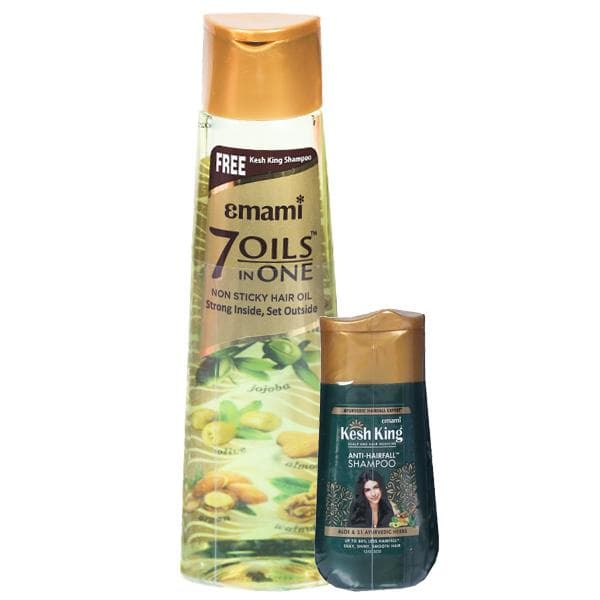 Emami 7 Oils In One Non Sticky Hair Oil (Free Kesh King Shampoo 50 ml) 200 ml