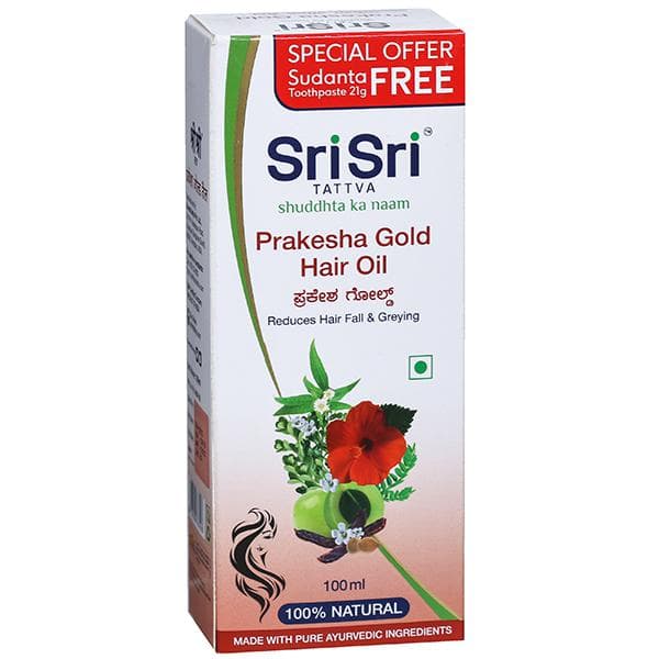 Sri Sri Tattva Prakesha Gold Hair Oil (Free Sudanta Toothpaste 21 g) 100 ml
