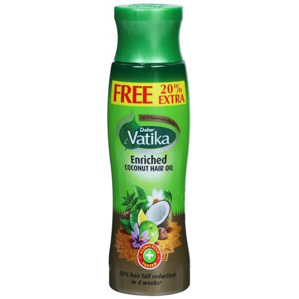 Dabur Vatika Enriched Coconut Hair Oil (Free 20% Extra) 75 ml