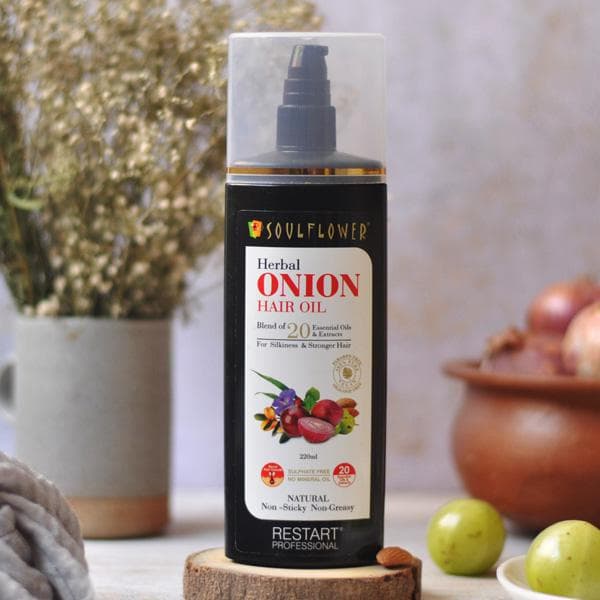 Soulflower Herbal Onion Hair Oil Restart Professional 220 ml