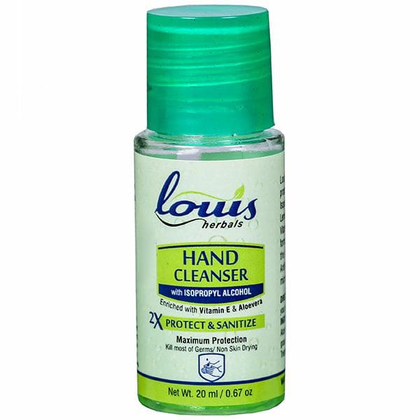 Louis Herbals Hand Cleanser with Isopropyl Alcohol,Vitamin E & Aloevera 20 ml