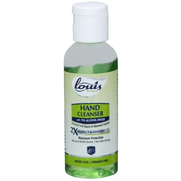Louis Herbals Hand Cleanser with Alcohol (70%), Neem & Aloevera 50 ml