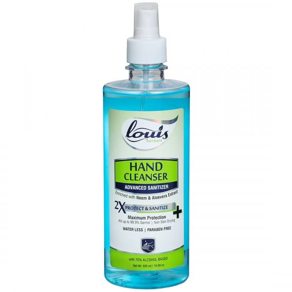 Louis Herbals Hand Cleanser Advanced Sanitizer with Neem & Aloevera 500 ml