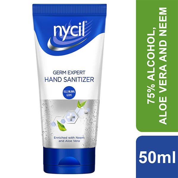 Nycil Germ Expert Hand Sanitizer Enriched With Neem and Aloe Vera 50 ml