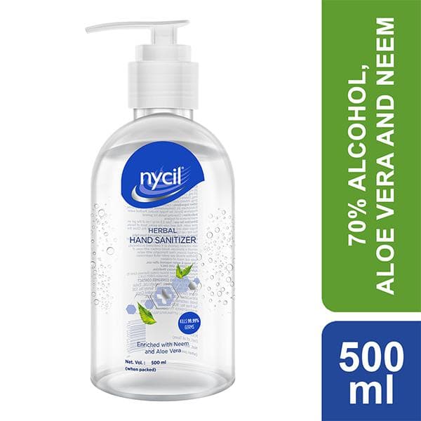Nycil Herbal Hand Sanitizer Enriched with Neem and Aloe Vera 500 ml