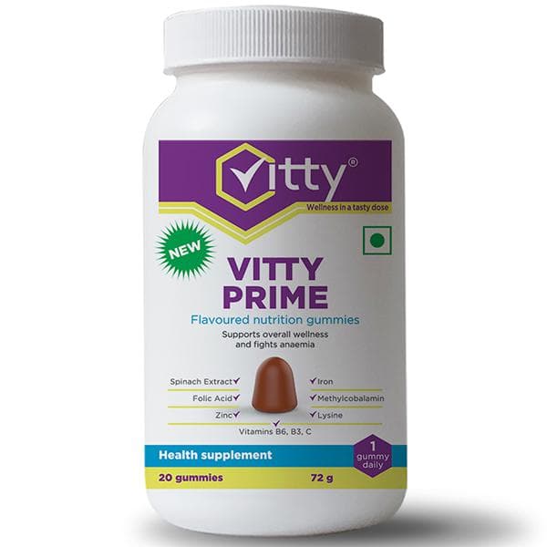 Vitty Prime Raw Mango Flavoured Nutrition Gummies Pack Of 20