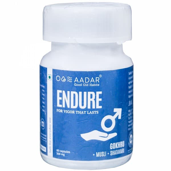 Aadar Good Old Habits Endure Gokhru + Musli + Shatavari 500 mg 60 Capsules