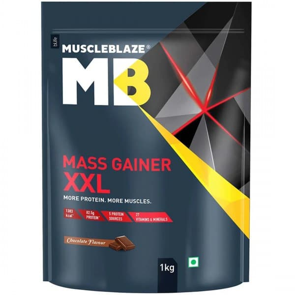 MuscleBlaze Mass Gainer XXL Chocolate Flavour Pouch 1 kg
