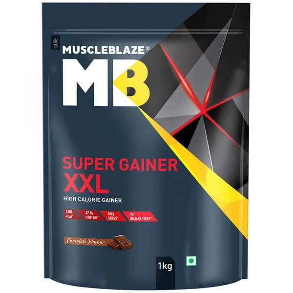 MuscleBlaze Super Gainer XXL Chocolate Flavour Powder Pouch 1 kg