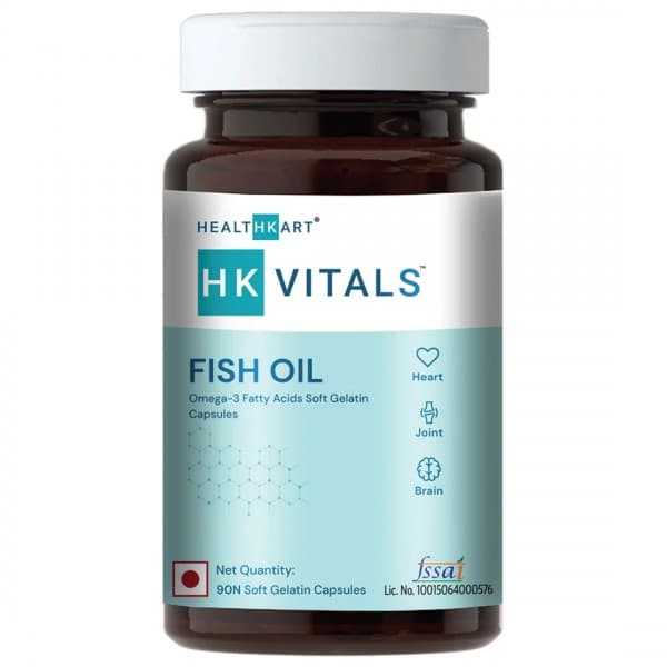 HealthKart HK Vitals Fish Oil 1000 mg Omega 3 Fatty Acids Soft Gelatin 90 Capsules