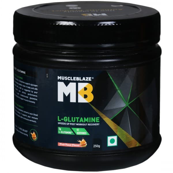 MuscleBlaze L Glutamine Fruit Punch Flavour Powder Jar 250 g