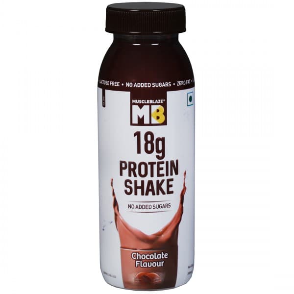 MuscleBlaze 18 g Protein Shake No Added Sugars Chocolate Flavour 200 ml