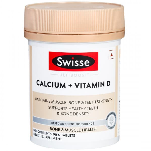 Swisse Ultiboost Calcium + Vitamin D for Bone & Muscle Health 90 Tablets