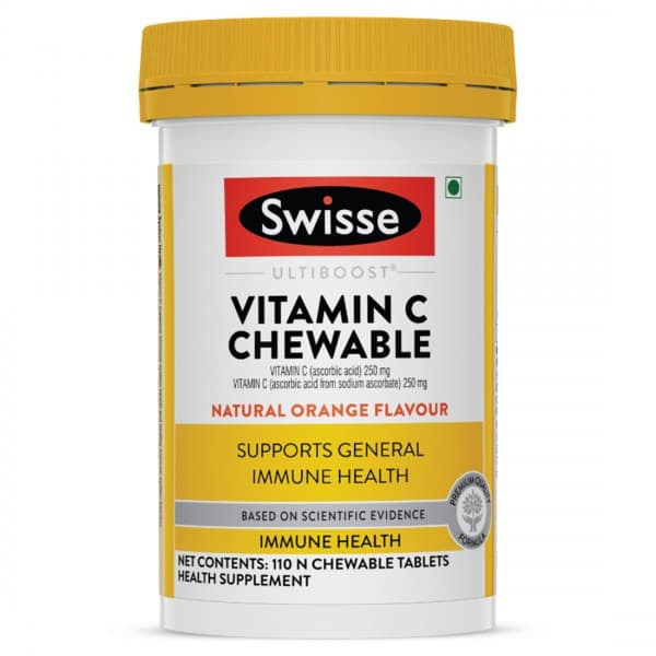 Swisse Ultiboost Vitamin C Chewable Natural Orange Flavour for Immune Health 110 Tablets
