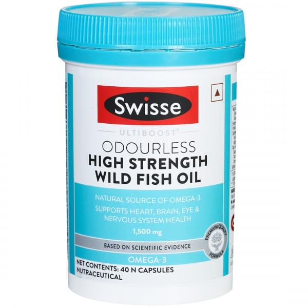 Swisse Ultiboost Odourless High Strength Wild Fish Oil Omega 3 1500 mg 40 Capsules