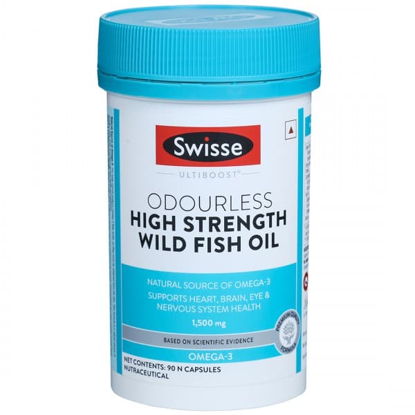 Swisse Ultiboost Odourless High Strength Wild Fish Oil Omega 3 1500 mg 90 Capsules