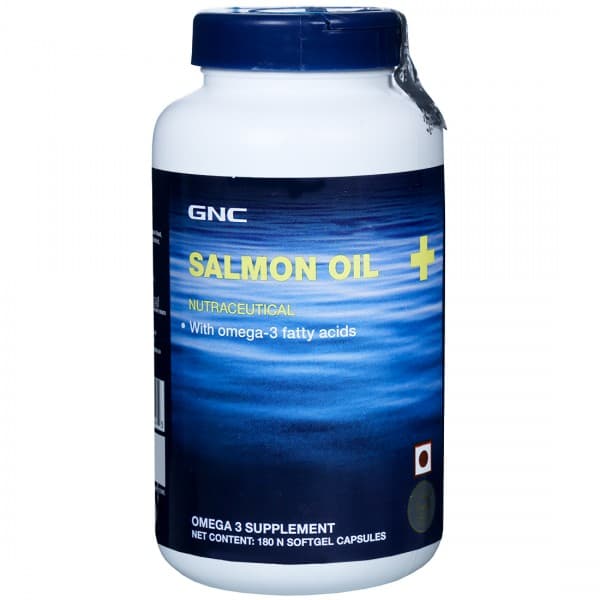 GNC Salmon Oil Plus 600 mg with 300 mg of EPA/DHA Omega-3S Soft Gelatin 180 Capsules