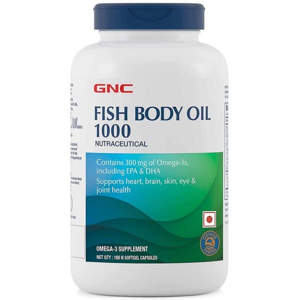 GNC Fish Body Oil 1000 mg Omega-3 Soft Gelatin 180 Capsules