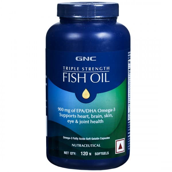GNC Triple Strength Fish Oil 1500 mg with 900 mg of EPA/DHA Omega-3S Soft Gelatin 120 Capsules