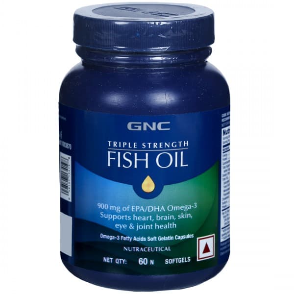 GNC Triple Strength Fish Oil 1500 mg with 900 mg of EPA/DHA Omega-3S Soft Gelatin 60 Capsules