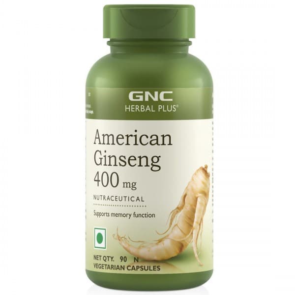 GNC Herbal Plus American Ginseng 400 mg Vegetarian 90 Capsules
