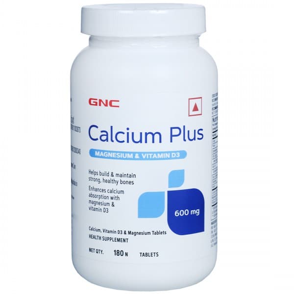 GNC Calcium Plus Magnesium & Vitamin D3 600 mg 180 Tablets