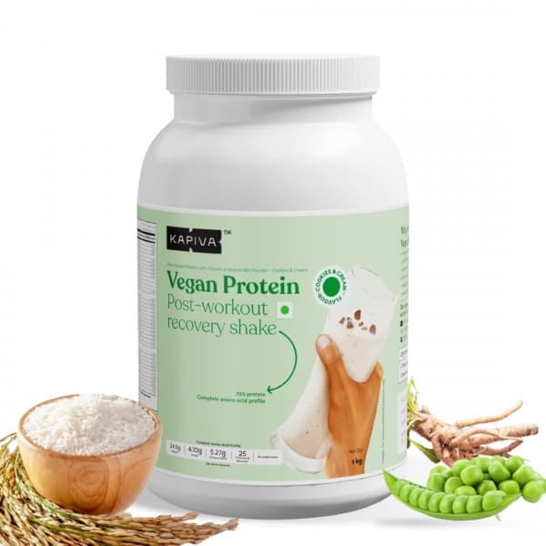 Kapiva Vegan Protein Powder Cookies & Cream Flavour 1 kg