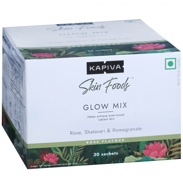 Kapiva Skin Foods Glow Mix Rose Flavour Powder Sachets 30 x 5 g